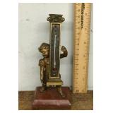 French bronze figural thermometer