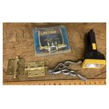 Assorted hardware and flashlight