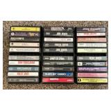 30 cassette tapes in rack