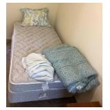 Twin bed and bedding