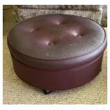 Leather ottoman