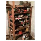 Contents of shelves with hardware and tools