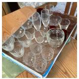 Flat of glass stemware