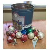 Christmas tin of ornaments