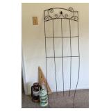 Garden trellis and two lanterns