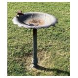 Metal bird bath