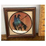 Framed Native American sand painting
