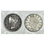 1903 and 1911 "V" nickels