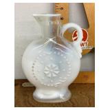 Opalescent milk glass Jim Beam decanter