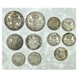 11 foreign coins 50% silver content