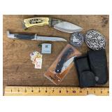 Knifes, belt buckles, etc.