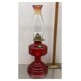 Red glass oil lamp