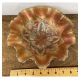 Antique Dugan "Four Flowers" carnival glass bowl