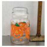 Jack-o-lantern candy jar