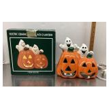 Electric ceramic ghost jack-o-lantern