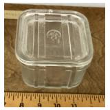 Clear glass refrigerator dish