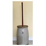 3 gallon stoneware crock butter churn
