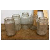 5 glass canning jars