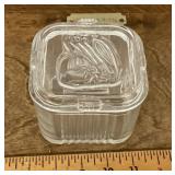 Clear glass refrigerator dish