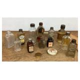 Old glass bottles and tins