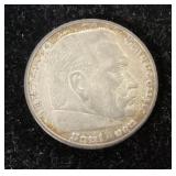 German 1847 silver 5 Reichsmark coin