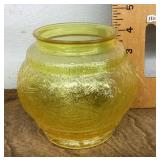 Yellow glass vase