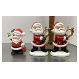 3 ceramic Santa figures
