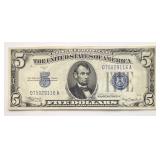1934 A $5 Silver Certificate blue seal