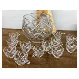 Punch bowl and 12 glasses