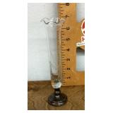Glass bud vase with sterling base