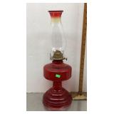 Red glass oil lamp