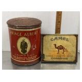 2 vintage tobacco tins