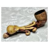Clay smoking pipe shaped like an octopus