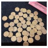 Roll of 1957 wheat pennies