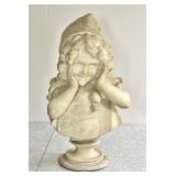 20' Emilio Fiaschi Neopolitan alabaster bust
