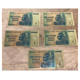 Zimbabwe gold foil novelty replica currency