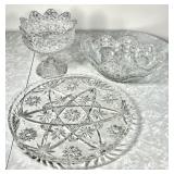 3 pieces of EAPG early American pressed glass