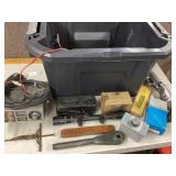 Tub of household, tool, & electronics misc.