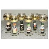 6 vintage West German Goebel wine glasses
