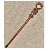 African hand carved walking stick 36'