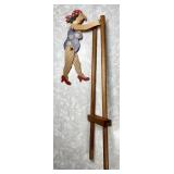 Vintage wood squeeze acrobat toy
