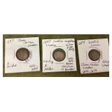 3 Swedish bronze coins 1600s