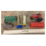 Lot of vintage toy vehicles and parts