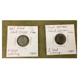 2 Polish 1600s copper solidus schillings