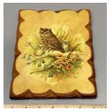Wooden owl wall plaque
