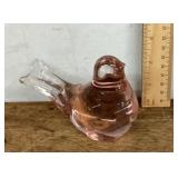 Pink art glass bird