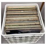 Crate of LPs