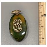 Spinach and butterscotch Bakelite pendant
