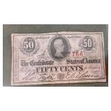1863 Confederate 50-cent note
