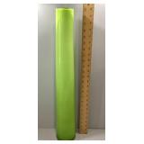Tall green cased glass vase